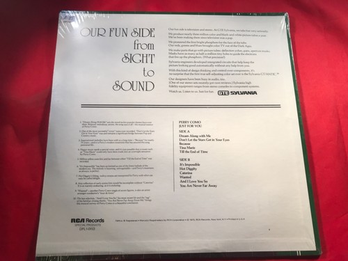 A-85 PERRY COMO Just For You .........SEALED .........DLP1-0153 - RECORD - POP - Picture 2 of 2