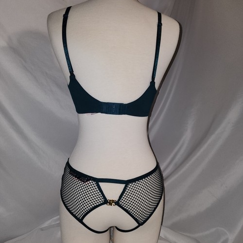 Victoria’s Secret NWT Matching Set Bombshell Bra/Fishnet Cheeky Panty-32D/Small - 第 6/11 張圖片