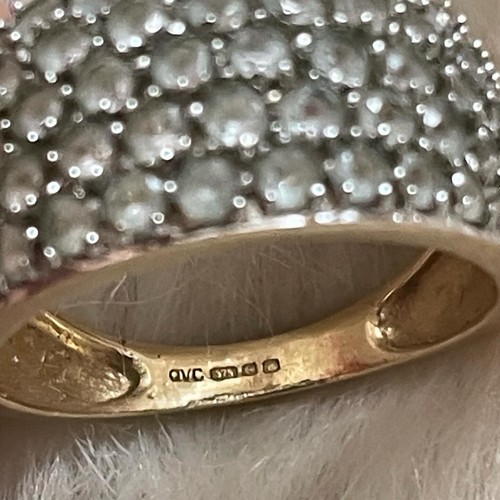 Gorgeous QVC 9ct Gold Aquamarine Large Cluster Cocktail Dress Ring UK Size M - Picture 7 of 12