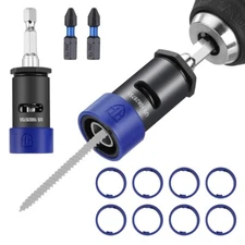 WORKPRO 12PC Drywall Screw Setter/Extractor Impact Bit Holder 1" PH2 Impact Bits