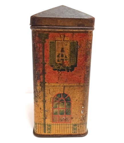 VINTAGE SPILLERS NEPHEWS LTD CARDIFF FANCY BISCUITS MONEY BOX TIN - Foto 5 di 7