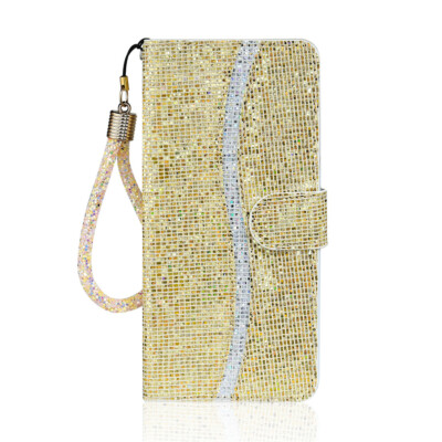 Handyhülle für iPhone 16 15 14 13 12 11 7 8 XS XR Pailletten Glitzer Wallet Case