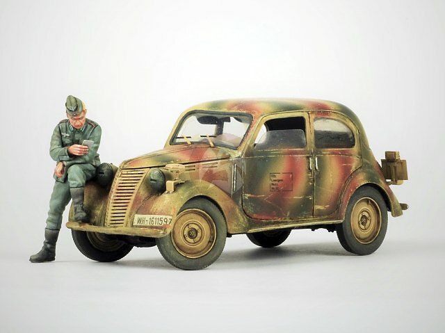 ミニカー Siku NSU FIAT 1100 Model Victoria 1/35 NSU-Fiat 1100 German Car WWII (with Figure and