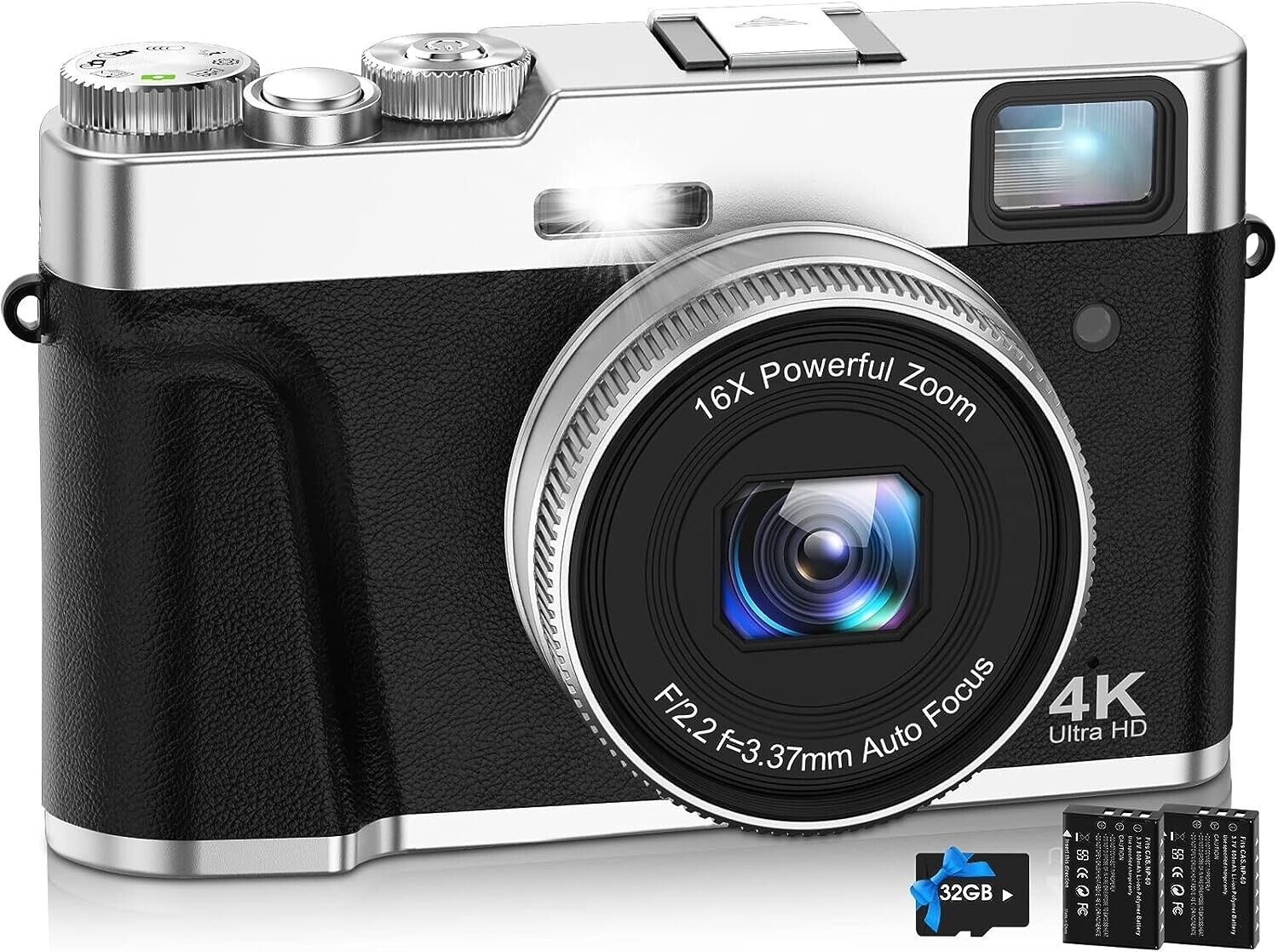 Nezini 4K Digital Camera,Auto Focus 48Mp Vlogging Camera For Youtube And Anti-Sh