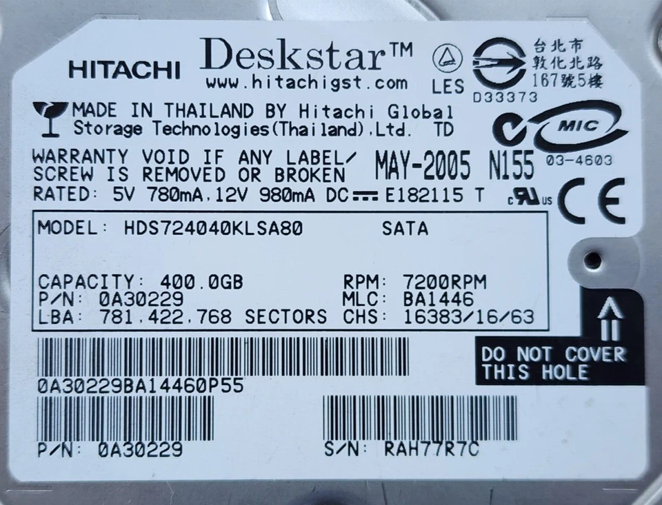 Dell PS400GB72K 400GB 7.2K 3.5'' SATA Hard Disk Drive HDD for EqualLogic - Image 2 of 3