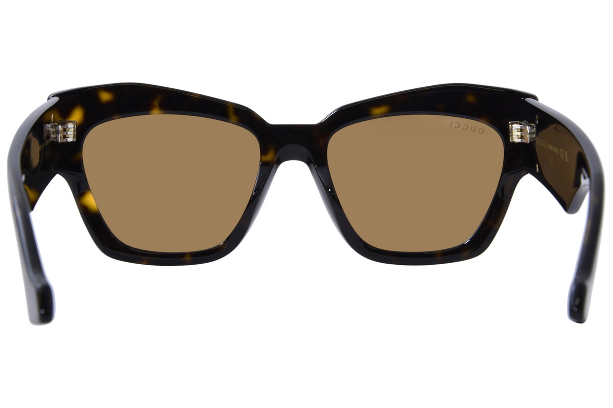 Gucci GG1422S 003 Sunglasses Women's Havana/Gold-Logo/Brown