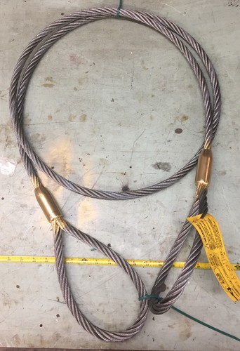 Girocollo Sling Filo Corda Acciaio 3/8” x 3’ IWRC Fiammingo Eye Lifting Rigging - Foto 7 di 7