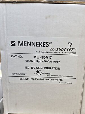 ME 460MI7 MENNEKES  60A 480V 3P  LOCKOUT-LET NEW IN BOX 32 AVAILABLE FREE SHIP