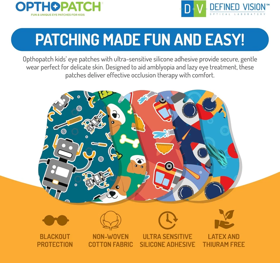 Parches para ojos para niños con adhesivo de silicona ultra sensible, 40 hipoalergénicos P Foto 4 de 4