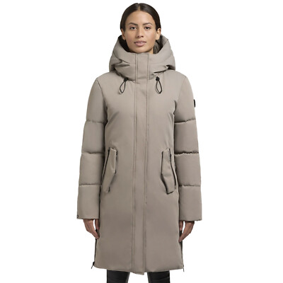 khujo Leane Damen-Wintermantel Jacke Steppmantel knielanger Winter-Parka  Beige