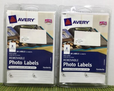 2 packs Avery Removable Photo Scrapbooking Labels Photo Safe Handwrite 41089 
