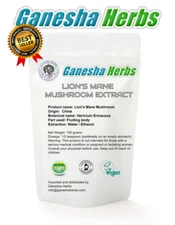 Organic  LION'S MANE MUSHROOM DUAL 20:1 EXTRACT POWDER 200 SERVINGS!