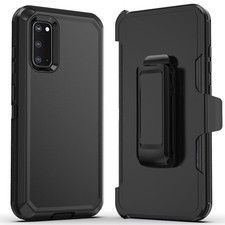 Black For Samsung Galaxy S20/S20 Ultra/Plus/FE Shockproof Case Cover Belt Clip