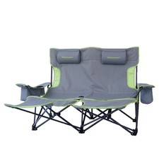 Reclining Double Camping Chair,Adjustable Backrest Two Person Beach Chairs wi...