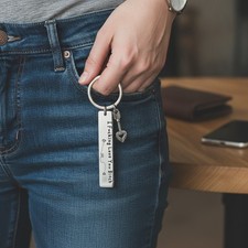 Durable Silvery White Keychain for Best Friends - Express Your Love with Humor