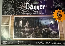Halloween Banner Reusable 5ft by Amscan Halloween Cemetery Backdrop