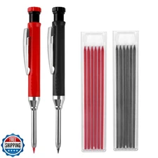 2 Pack Carpenter Pencils Mechanical Pencils with 12 Refills, Upgr