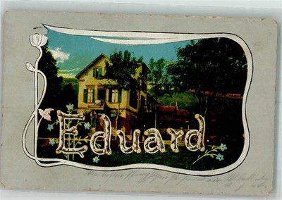 38164536 - Der Name Eduard vor einem Bauernhaus Jugendstil Serie 1515