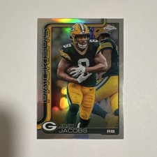 2025 Topps Chrome Refractor Josh Jacobs #110 Green Bay Packers Football Card