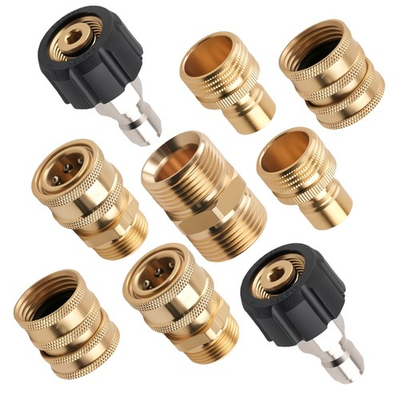 #ad 9PCS Brass Quick Connect Fitting Pressure Washer Adapter M22 14 Universal Swivel $30.60