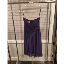 Mori Lee by Madeline Gardner Purple Chiffon Sleeveless Bridesmaid Dress Size 8