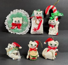 Fancy Feast Lot of 6 Plush Cat Christmas Ornaments (87, 88, 89, 90, 91, 92)