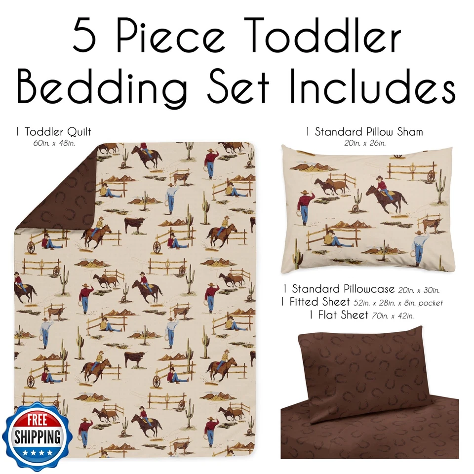 Комплект постельного белья Sweet Jojo Designs коричневый ковбойский вестерн для мальчика ясельного возраста детский - Изображение 3 из 4