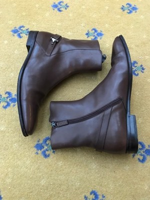 Gucci Chelsea Boots Leather Ankle Brown Spur Shoes Mens UK 9 US 10 EU 43