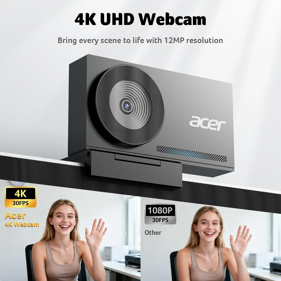 Cámara web 4K para PC/Mac con sensor Sony 1/2", enfoque automático PDAF, 2 reducción de ruido... Foto 3 de 4