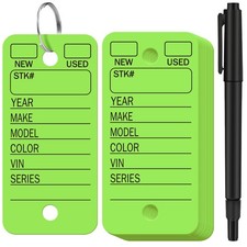 200 Pcs Poly Car Key Tags with 200 Pcs Rings and 2 Markers, Plastic Key Ring ...