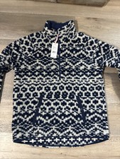 NWT Vineyard Vines Sherpa Fair Isle Zip Deep Blue Bay Sweatshirt Jacket Womens S