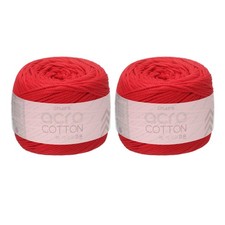 2 Rolls Cotton Crochet Yarn 1.5mm x 164 Yards Macrame Cord Red