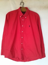 Polo Ralph Lauren Shirt Mens 16.5 Red Embroidered Logo Cotton Oxford Yarmouth
