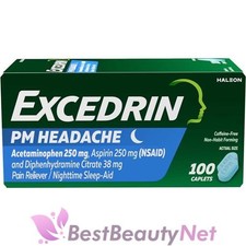 Excedrin PM Headache Pain Reliever Nighttime Sleep Aid 100 Caplets