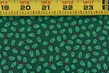 By 1/2 Yd, Vintage, Green Holly on Green Cotton/Oakhurst/Signature Classics,V927