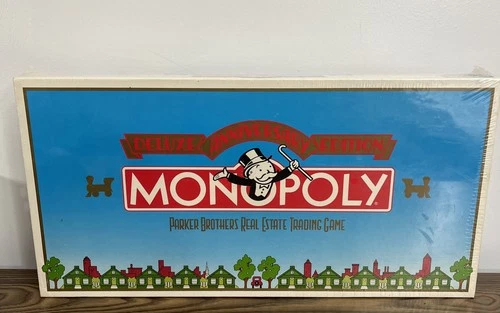Vintage Monopoly Deluxe Anniversary Edition 1991 Board Game Hasbro NEW SEALED