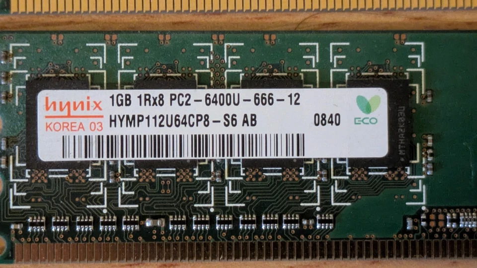 Hynix 4 x 1 GB IRx8 PC2 6400U 666 12 Memory Ram Ref 00212 - Image 4 of 4