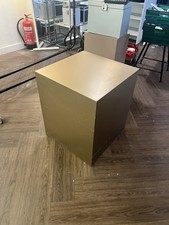 Modern Metallic Display Cube Pedestal Stand Retail Fashion & Accessory Showcase