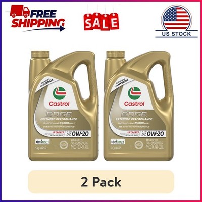 (2 pack) Castrol EDGE Extended Performance 0W-20 Advanced Full Synthetic Motor