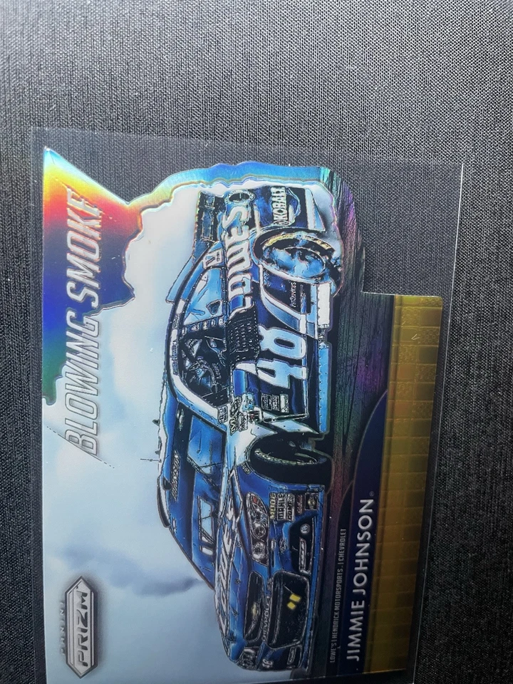 2016 Panini Prizm Jimmie Johnson Blowing Smoke Gold Insert #ed 5/10 NASCAR - Image 2 of 4