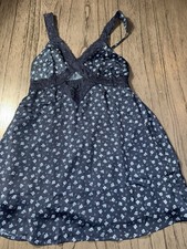 American Eagle Women's Navy Silky Cut-Out Printed Lace Mini Dress Women XS -5616