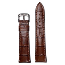 Quick Release Embossed Leather Alligator Watch Band Louisiana Mahogany