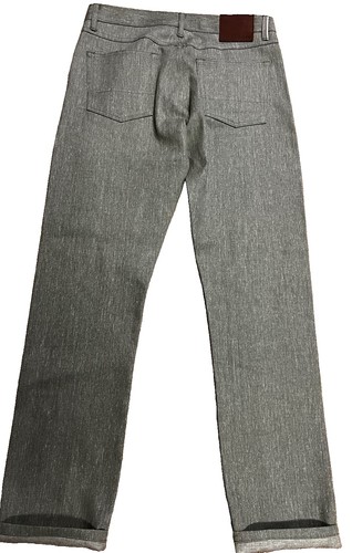 NWOT Gustin California Slim Raw Selvedge Denim Jeans Men’s Size 35 Grey Gray