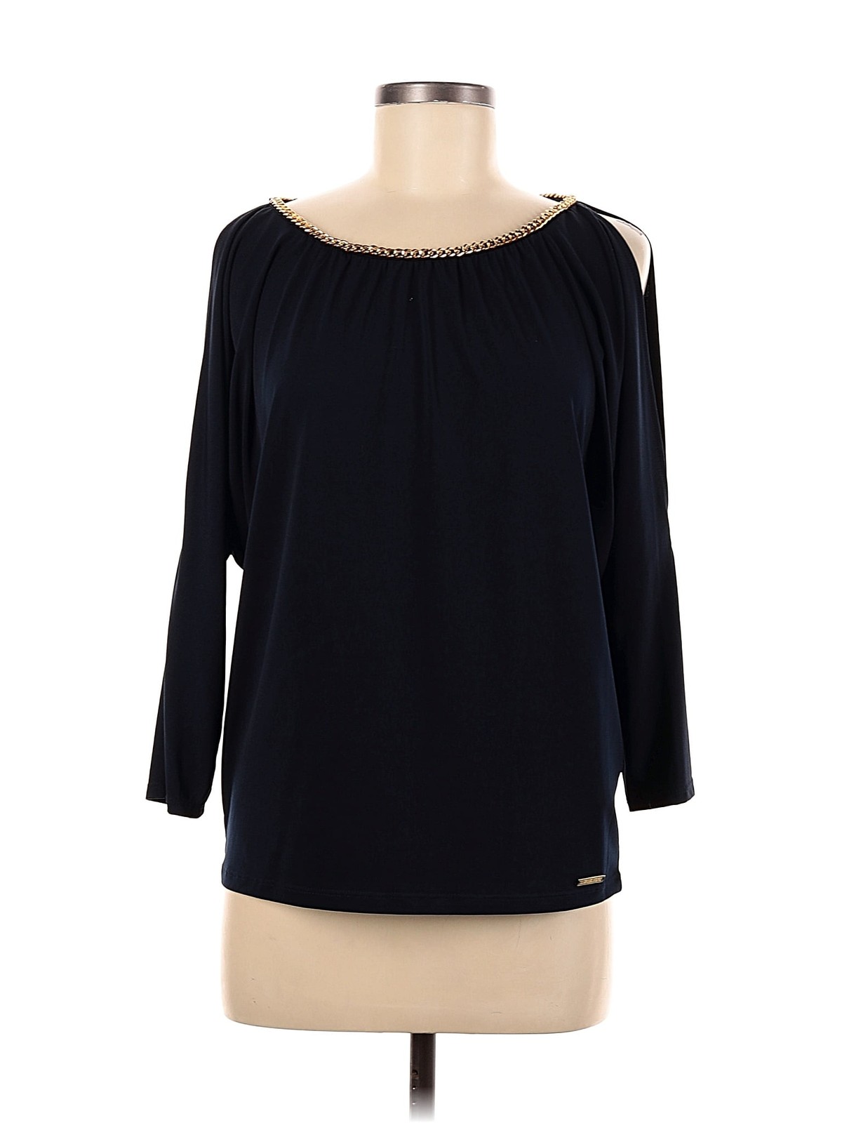 MICHAEL Michael Kors Women Black 3/4 Sleeve Top M