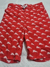 Tommy Bahama Swim Trunks Boys Youth Size M Red White Marlin Drawstring