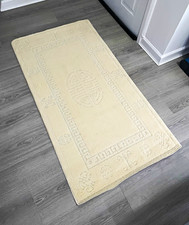 Vintage Cream Chinese Style Area Floor Rug with Rubber Back 80x150cm