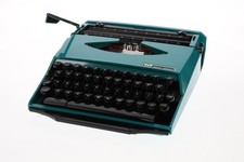 Smith-Corona Super-G Manual Portable Typewriter in Teal, Design by Ghia, Vintage thumbnail