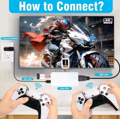 M15 Spielkonsole 4K TV Stick 64GB 20000 Retro Spiele mit Wireless Controller