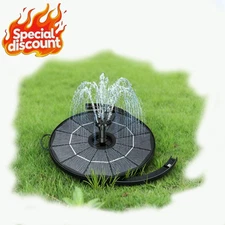 2.8W Solar Fountain Pump Bird Bath Water Feature Outdoor with 6 Nozzles Ponds