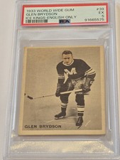1933 World Wide Gum #39 Glen Brydson ENGLISH Only WWG Rookie RC PSA 5 EX Pop 3